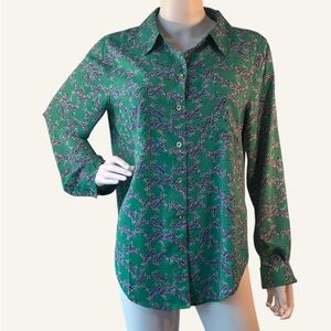 Lilly Pulitzer Sea View Top Blouse Size Large EUC